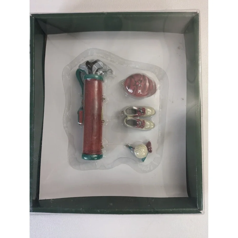 Vintage DEPARTMENT 56 PASTIMES GOLF GOLFER CHRISMAS TREE ORNAMENTS NOS Z22